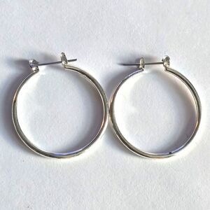 Hoop earrings silver tone hoops classic minimalist jewelry